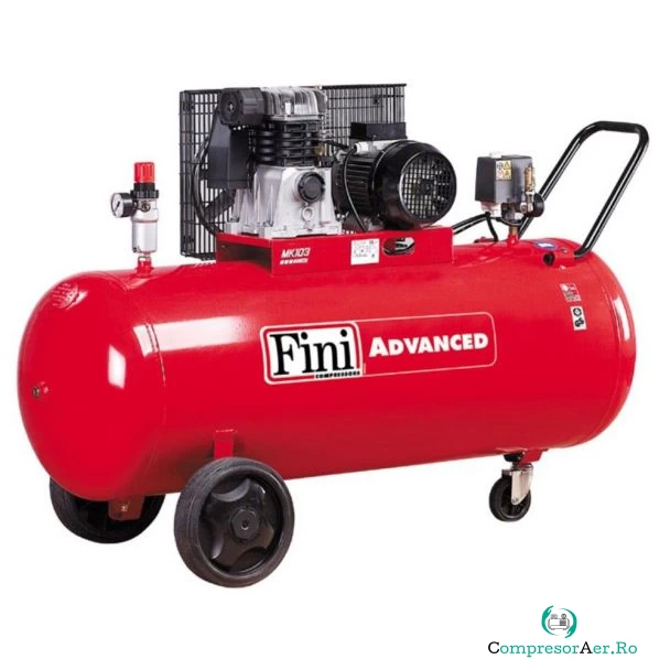 Compresor de aer Fini MK103-200-3M, 200 l, 2200W, 10 bar, 365 l/min