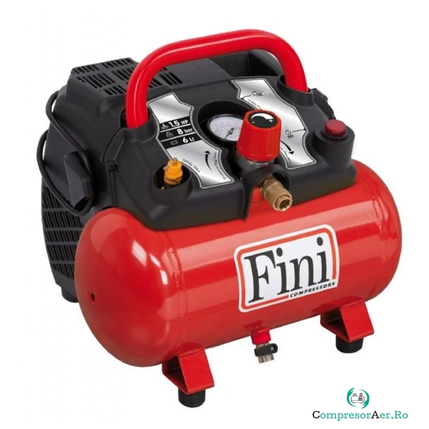 Compresor de aer fara ulei Fini ENERGY 6, 6 l, 1100 W, 8 bar, 180 l/min