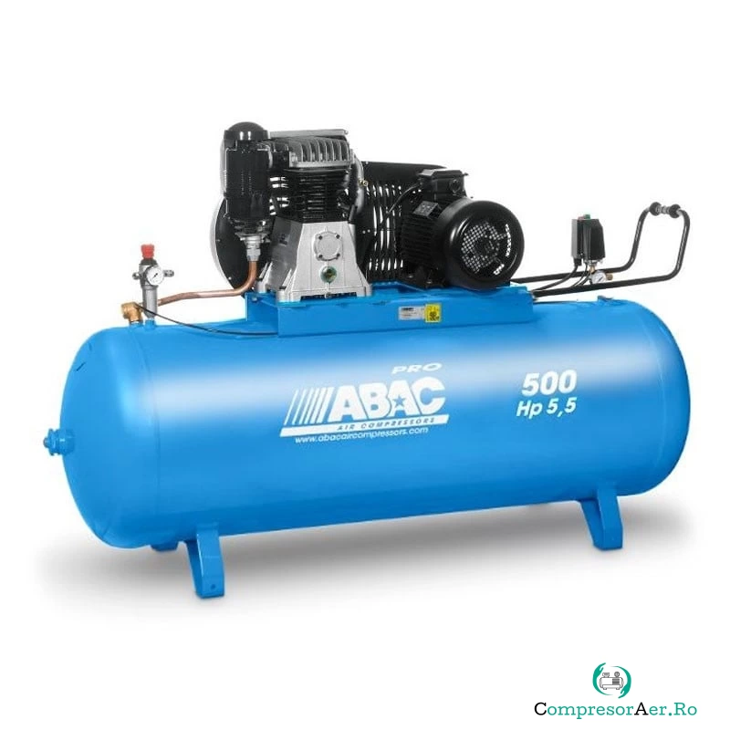 Compresor de aer cu piston - 400V, 4kW, 653 L/min, 11 bari - Rezervor 500 Litri - ABAC-PRO-B5900B-500-FT5,5